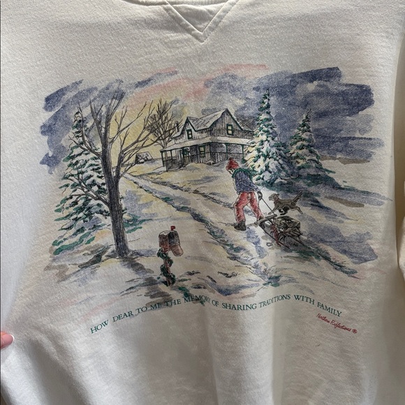 Northern Reflections White Sweatshirt with Winter Theme - Picture 4 of 6